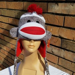 NEW WITH TAGS - SOCK MONKEY HAT